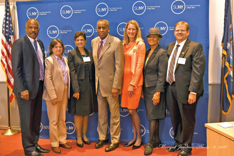 The SUNY-UWI Center for Leadership and Sustainable Development was officially launched on September 20, 2016
at the SUNY Global Center in New York. The Center builds on areas identified in previous UWI-SUNY agreements and includes research relevant to democratic participation, leadership, and governance, with a focus on solutions to specific problems constraining the achievement of the United Nation's Sustainable Development Goals, and also on serving groups that have faced barriers to equal opportunities.