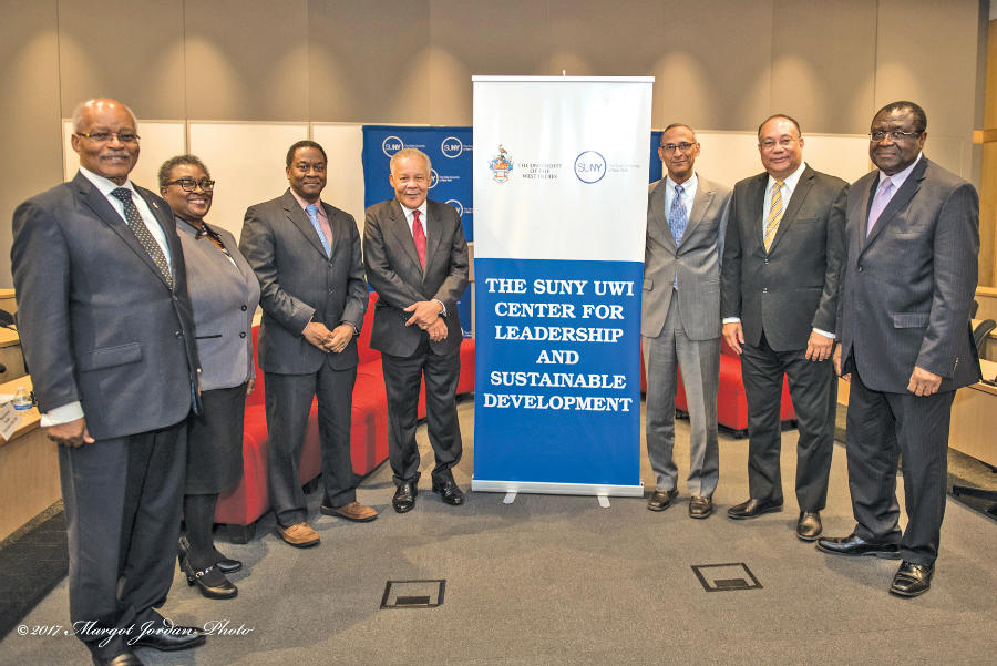 Five months after its launch, the SUNY-UWI Center for Leadership and Sustainable Development hosted its first major public event—a Symposium titled “The Crisis in Correspondent Banking and its Impact on Sustainable Economic Development in the Caribbean”. The symposium, held at the SUNY Global Center in New York on Monday, February 13, 2017, aimed at increasing understanding of the issues and discussing possible solutions related to correspondent banking, attracted a range of finance and banking experts.