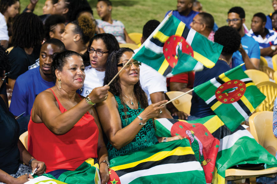 Spectators at the Celebrity T20 Cricket Hurricane Irma/Maria Relief Benefit at the 3W's Oval, Cave Hill, Barbados.